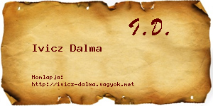 Ivicz Dalma névjegykártya